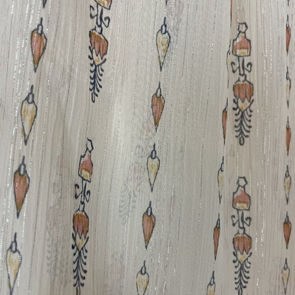 Lauren Conrad Printed Chiffon Peasant Top Zina Geo Sunkiss Size Medium - Picture 6 of 12